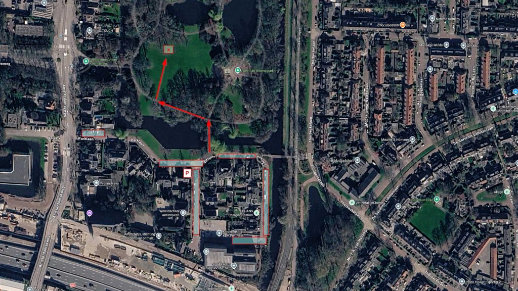 GoogleMaps-kaart van Broersepark in Amstelveen en omgeving